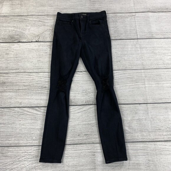 Express High Rise Legging Women Size 2 Short Distressed Denim Pants - Stretch - Picture 1 of 14